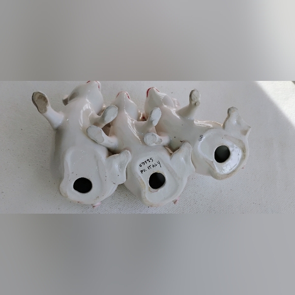 Vintage 3 Piggies Porcelain Figurine Handcrafted In Italy Signed 6 3/4" long L-3 - Picture 7 of 11